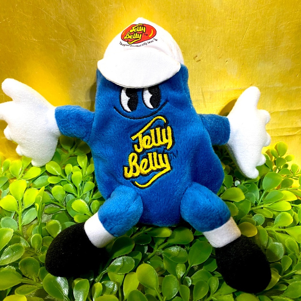 JELLY BELLY BEAN VINTAGE 1999 BEAN BAG PLUSH BLUEBERRY WITH JELLY BELLY LOGO 6”